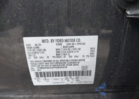 2023 Ford Explorer Xlt from USA, damaged, VIN 1FMSK8DH2PGB55230